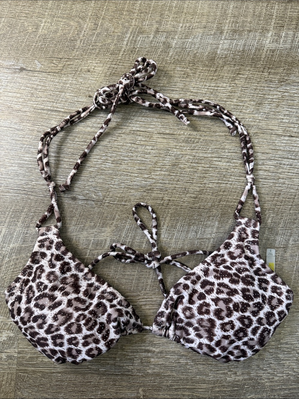 Y2K Charlotte Russe Women’s Leopard Print String Bikini Top Size Small